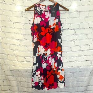 Atina Cristina Sleeveless Bold Floral Print Dress Size Small Brand New W/Tags